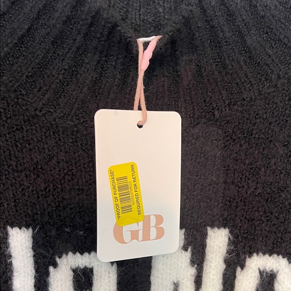 GB Black Sweater with Je Ne Sais Quoi Size Medium PTP 23”-28” NWT - Picture 5 of 7